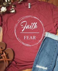 Faith Fear Red Tshirt ZK01