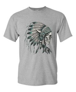 Indian Headdress Skull T-Shirt ZK01