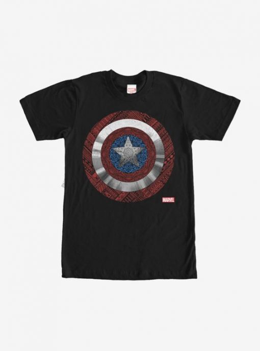 Marvel Ornate Captain America Shield T-Shirt KH01