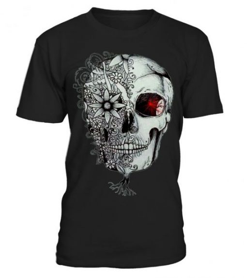 Skull Flower halloween Tshirt ZK01
