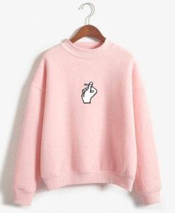 Korean Heart Pink Sweatshirt ZK01