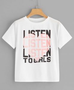 Listen Print T Shirt SR01
