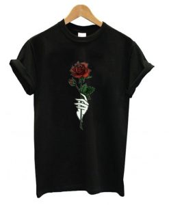 Rose Black T shirt ZK01