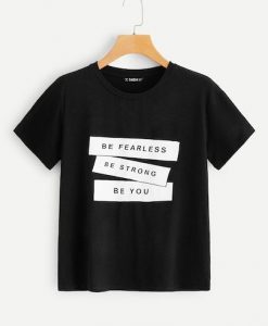 Slogan Design Print T-Shirt ZK01