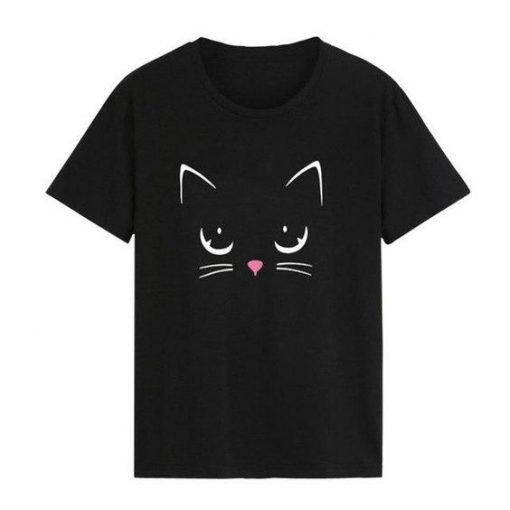 Cat Print T Shirt SR01