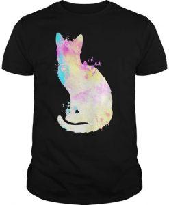 Cat Watercolor Splash T-shirt ZK01