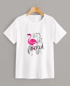 Flamingo Print T Shirt SR01