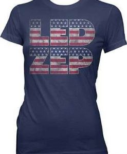 Led Zep USA Flag T-shirt KH01