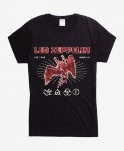 Led Zeppelin Red Icarus Logo Girls T-Shirt DV01