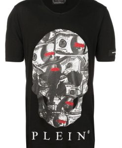 Philipp Plein Dollar Bill Skull T-shirt KH01