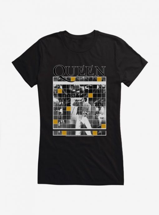 Queen Freddie Grid Girls T-Shirt SN01