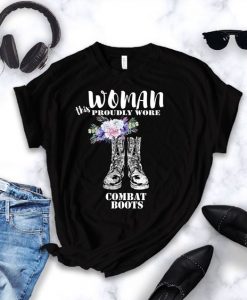 Woman Combat Boots T Shirt SR01
