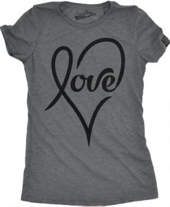 Womens Love Heart T-shirt ZK01