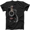 Black Acoustic Guitar Grunge T-Shirt FD01