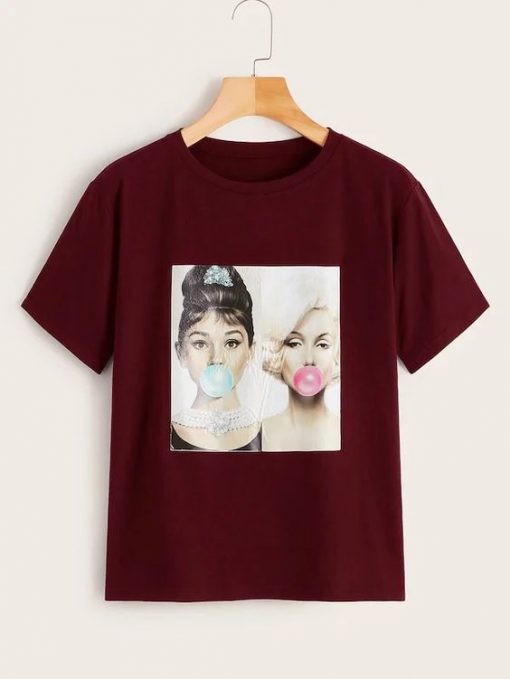 Figure Print Tee T-Shirt VL01