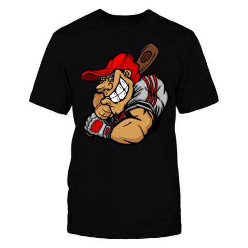 Funny cartoon baseball player T-Shirt SR01