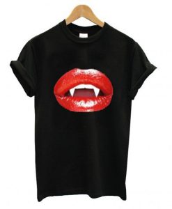 Halloween Red Lips Vampire-Kiss T-shirt-ER01