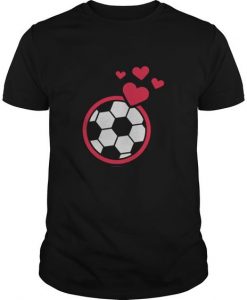 Love Soccer Ball Hearts T-Shirt EL01