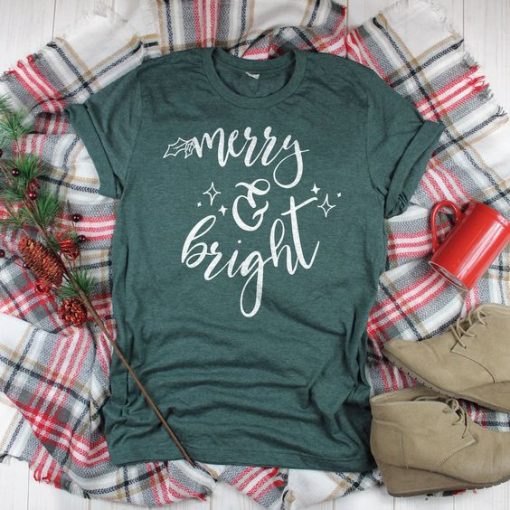 Merry and Bright Christmas Shirt FD