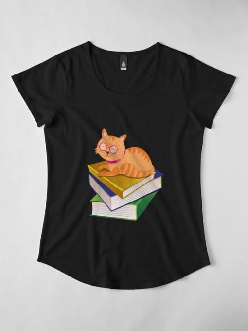 Bucher Liebende Katze T-Shirt VL12N