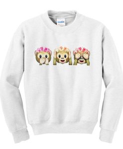 flower crown monkeys sweatshirt EL30N