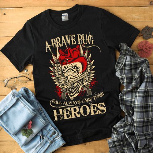 Brave Pug T-Shirt EM5D