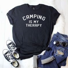 Camping Is My Therapy Tshirt EL7D