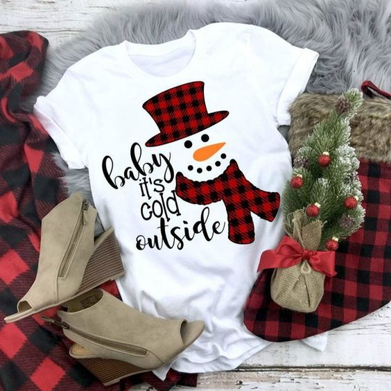 Fashion Cute Snowman T-Shirt EM5D