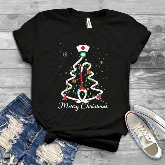 Female Nurse Christmas Tshirt FD6D