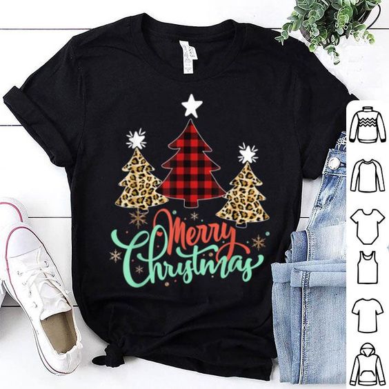 Leopard Christmas Tree Tshirt FD6D