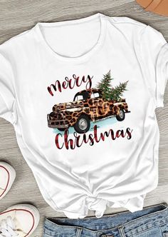 Leopard Merry Christmas Tshirt EL7D