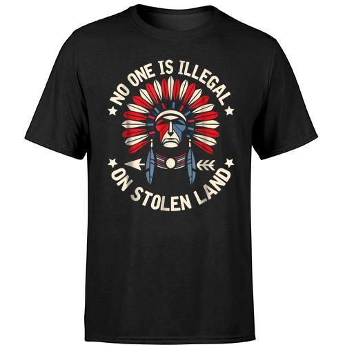 No One Is Illegal On Stolen T-Shirt VL4D
