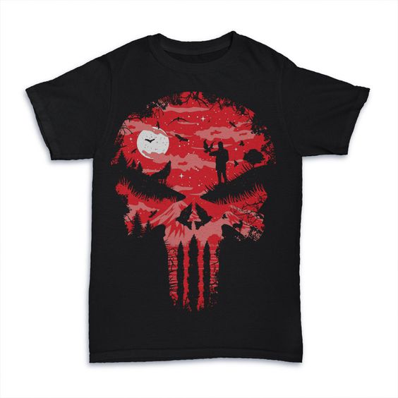 Red Night Skull T-Shirt D3VL