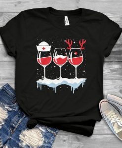 Wine Nurse Christmas t shirt FD6D