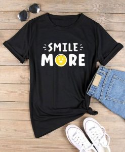 Women SMILE MORE Tshirt FD6D