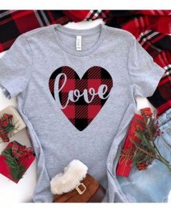 Buffalo Plaid Heart Tshirt EL