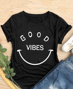 GOOD VIBES Smile Graphic T Shirt SR13J0