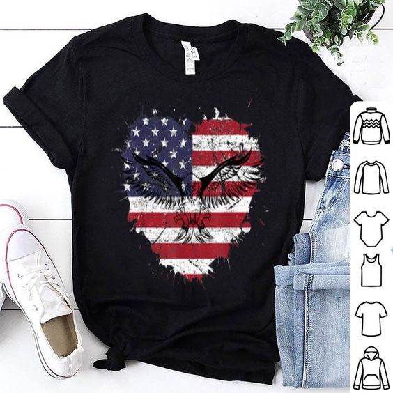 Heart Eagle Patriotic USA Tshirt FD27J0