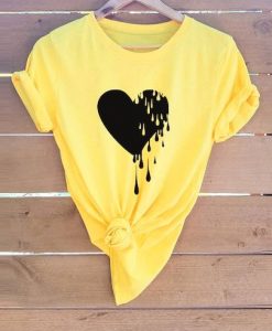 Heart Print Tee Shirt FD7J0