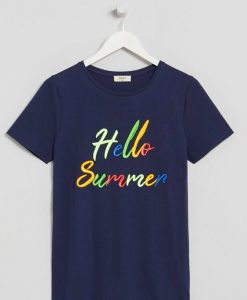 Hello Summer Slogan T-Shirt SR13J0