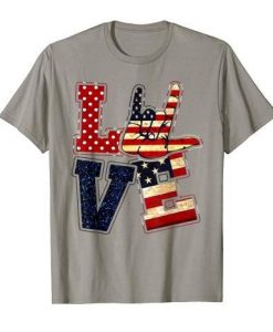 Love American Flag Tshirt EL27J0