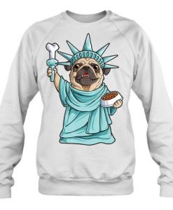 Pug Statue of Liberty Sweatshirt EL6F0
