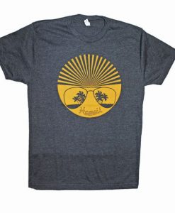 Men's Retro Hawaii Sun Tshirt ZL4M0