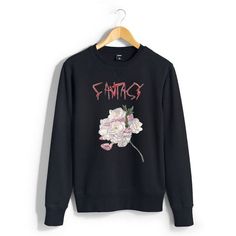 Fantasy Flower Black Sweatshirt TU2A0