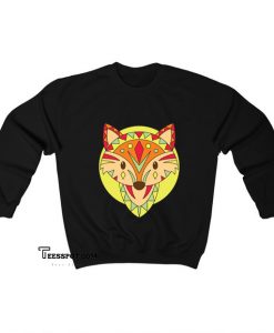 Faces Fox Ethnic Animals Sweatshirt AL22D0