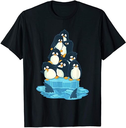 Save the Arctic Penguins and Sharks Global Warming Awareness T Shirt