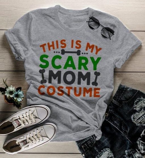 Funny Halloween This Is My Scary Mom Costume T-Shirt AL