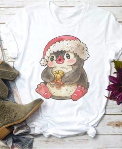 Merry Christmas Cute Cartoon Penguin T-Shirt AL