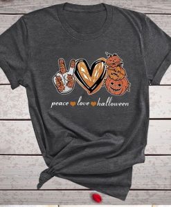 Peace Love Halloween Pumpkins T-Shirt AL