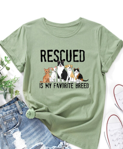 Rescued Is My Favorite Breed T-Shirt AL